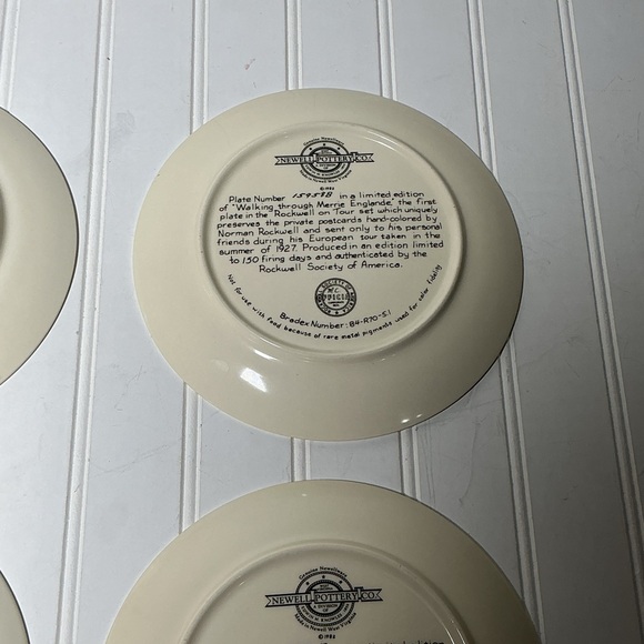 Vintage Norman Rockwell Set Of 4 Plates Rockwell On Tour Europe 1982 - Picture 6 of 11